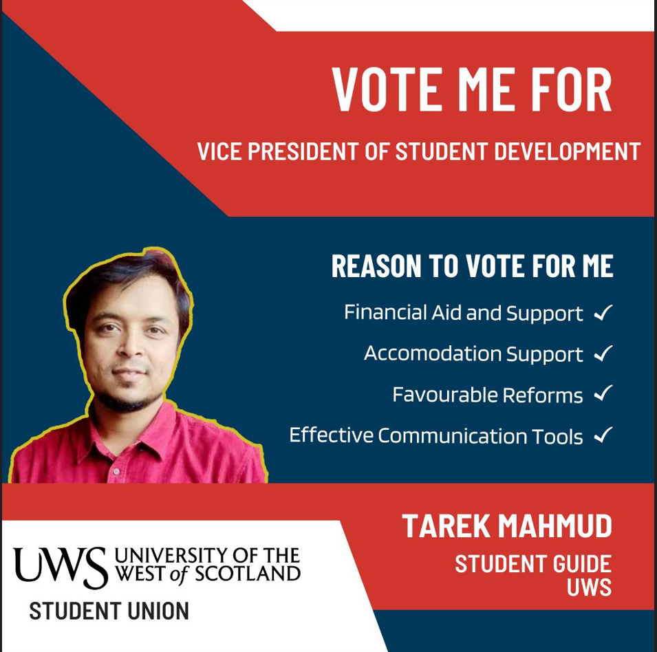 Tarek mahmud nomination at University of the west of scotland